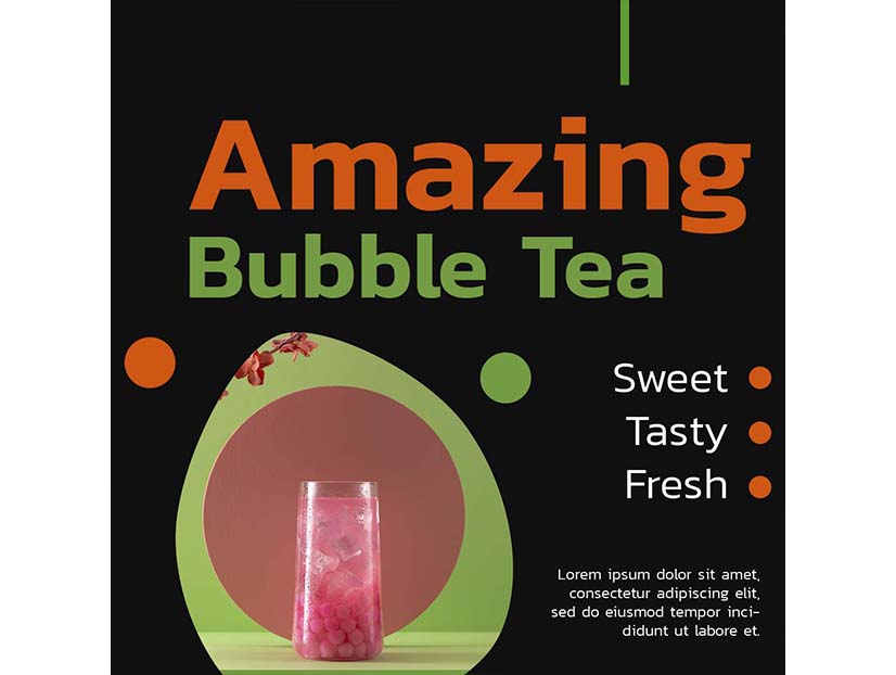 Bubble tea psd template free download